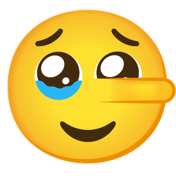 lying face and face holding back tears