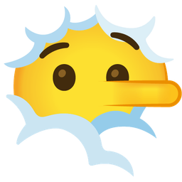 lying face and face in clouds