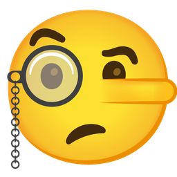 lying face and face with monocle