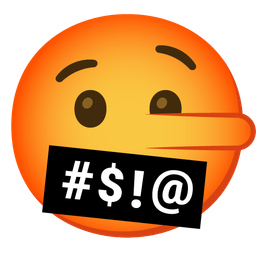 lying face and face with symbols on mouth