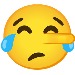 Lying face and Face with tears of joy