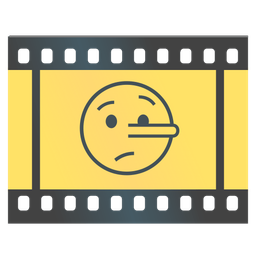 lying face and film frames