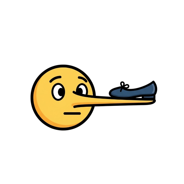 Lying face and Flat shoe