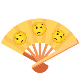 lying face and folding hand fan