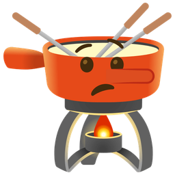 lying face and fondue