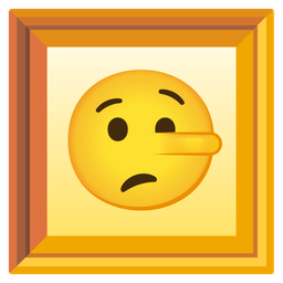 lying face and framed picture