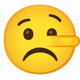 lying face and frowning face