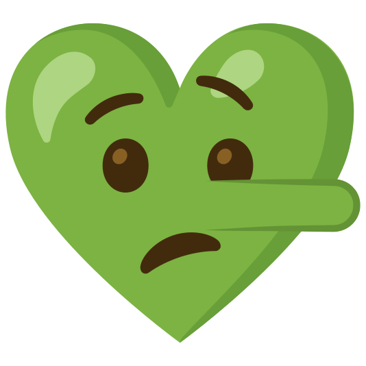 Lying face and Green heart