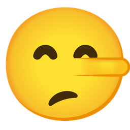 Lying face and Grinning face with smiling eyes