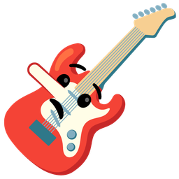 lying face and guitar