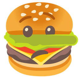 lying face and hamburger