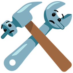 lying face and hammer and wrench