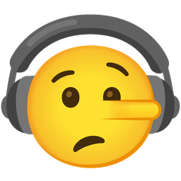 lying face and headphone