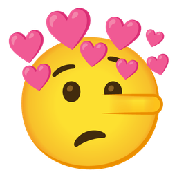 lying face and heart with arrow