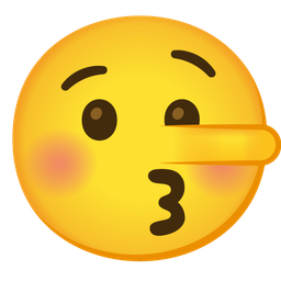 Lying face and Kissing face with closed eyes