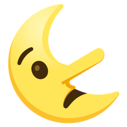 lying face and last quarter moon face