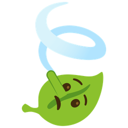 lying face and leaf fluttering in wind