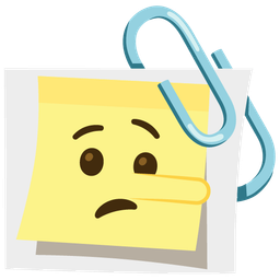 lying face and linked paperclips