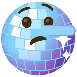 lying face and mirror ball