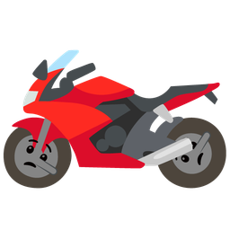 lying face and motorcycle