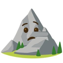 lying face and mountain