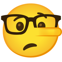 lying face and nerd face