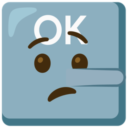 lying face and OK button