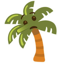 lying face and palm tree