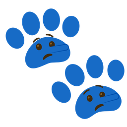lying face and paw prints
