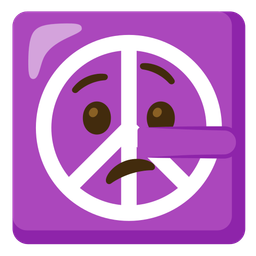 lying face and peace symbol