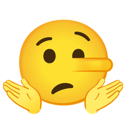 lying face and person shrugging