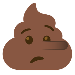 lying face and pile of poo