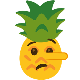lying face and pineapple