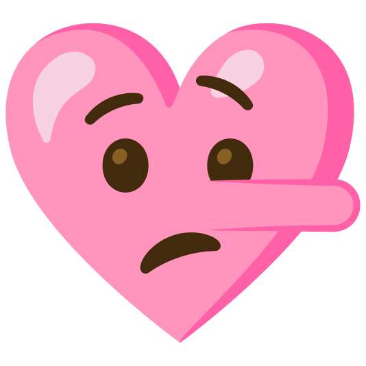 Lying face and Pink heart