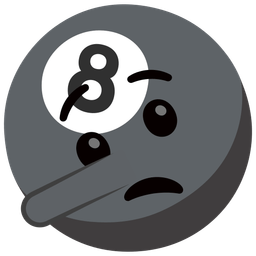 lying face and pool 8 ball