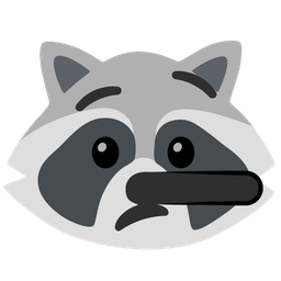lying face and raccoon