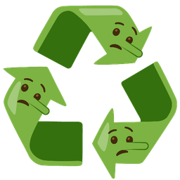 lying face and recycling symbol
