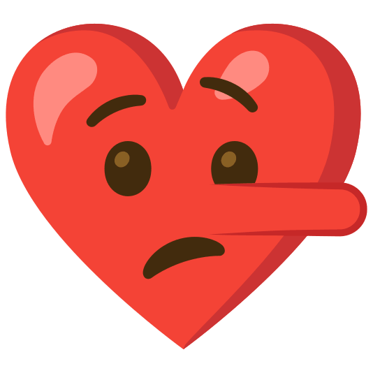 Lying face and Red heart