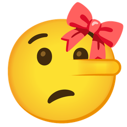 lying face and ribbon