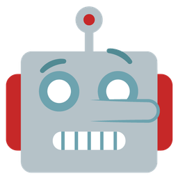 lying face and robot