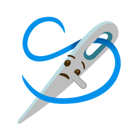 lying face and sewing needle