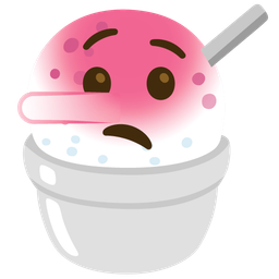 lying face and shaved ice