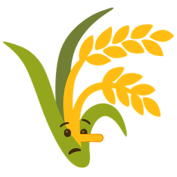 lying face and sheaf of rice