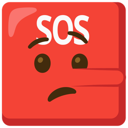 lying face and SOS button