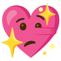 lying face and sparkling heart