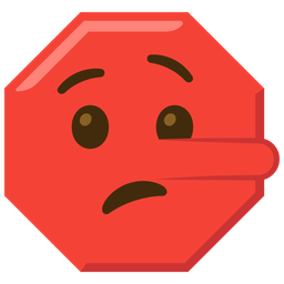 lying face and stop sign