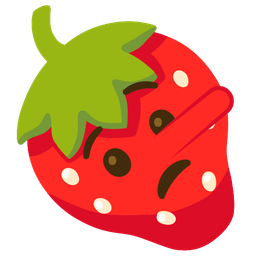 lying face and strawberry