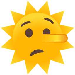 lying face and sun with face