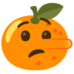 lying face and tangerine