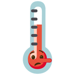lying face and thermometer